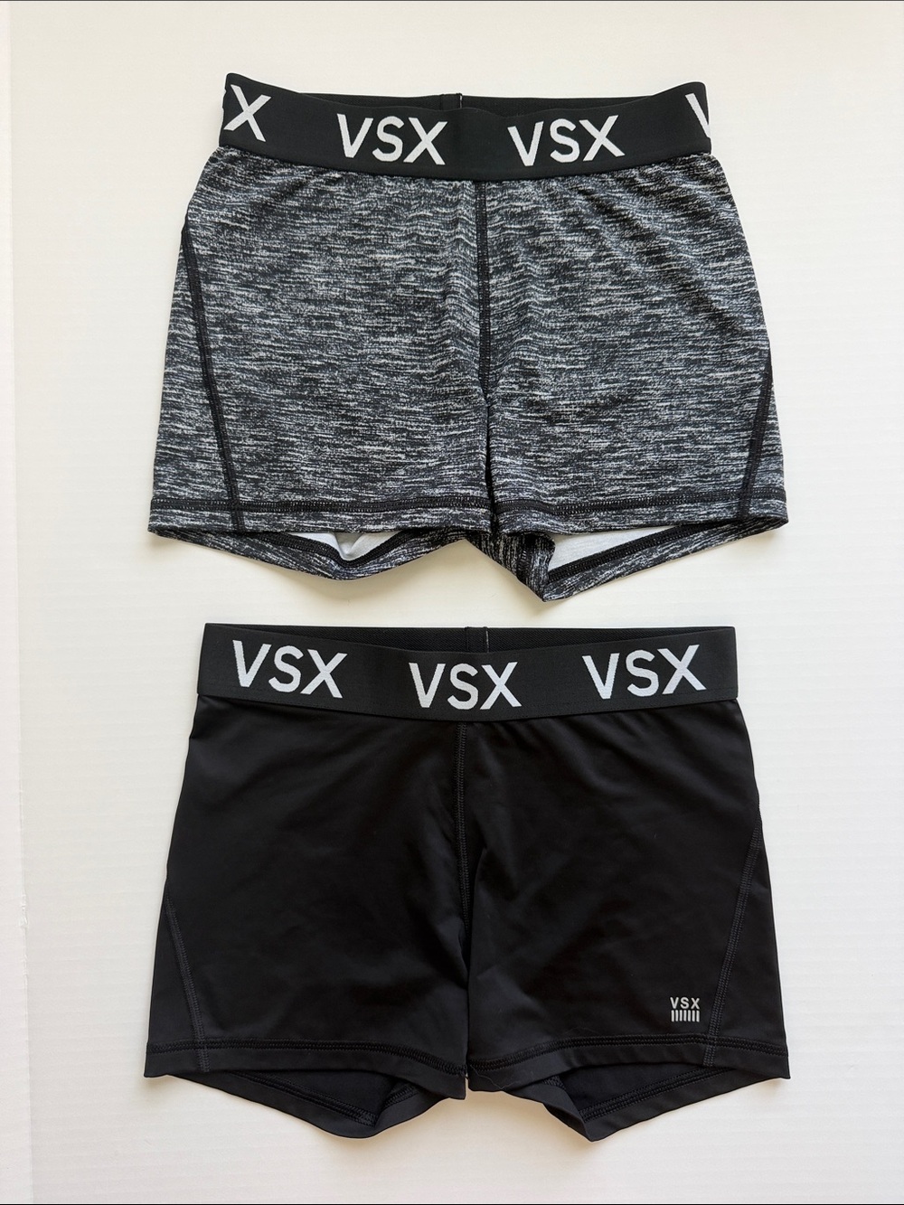 VSX Women's Athletic Shorts - Black and Heather Gray Pair SMALL